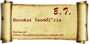 Bocskai Teodózia névjegykártya